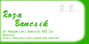 roza bancsik business card